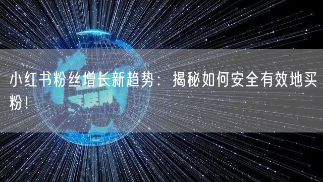 小红书粉丝增长新趋势：揭秘如何安全有效地买粉！